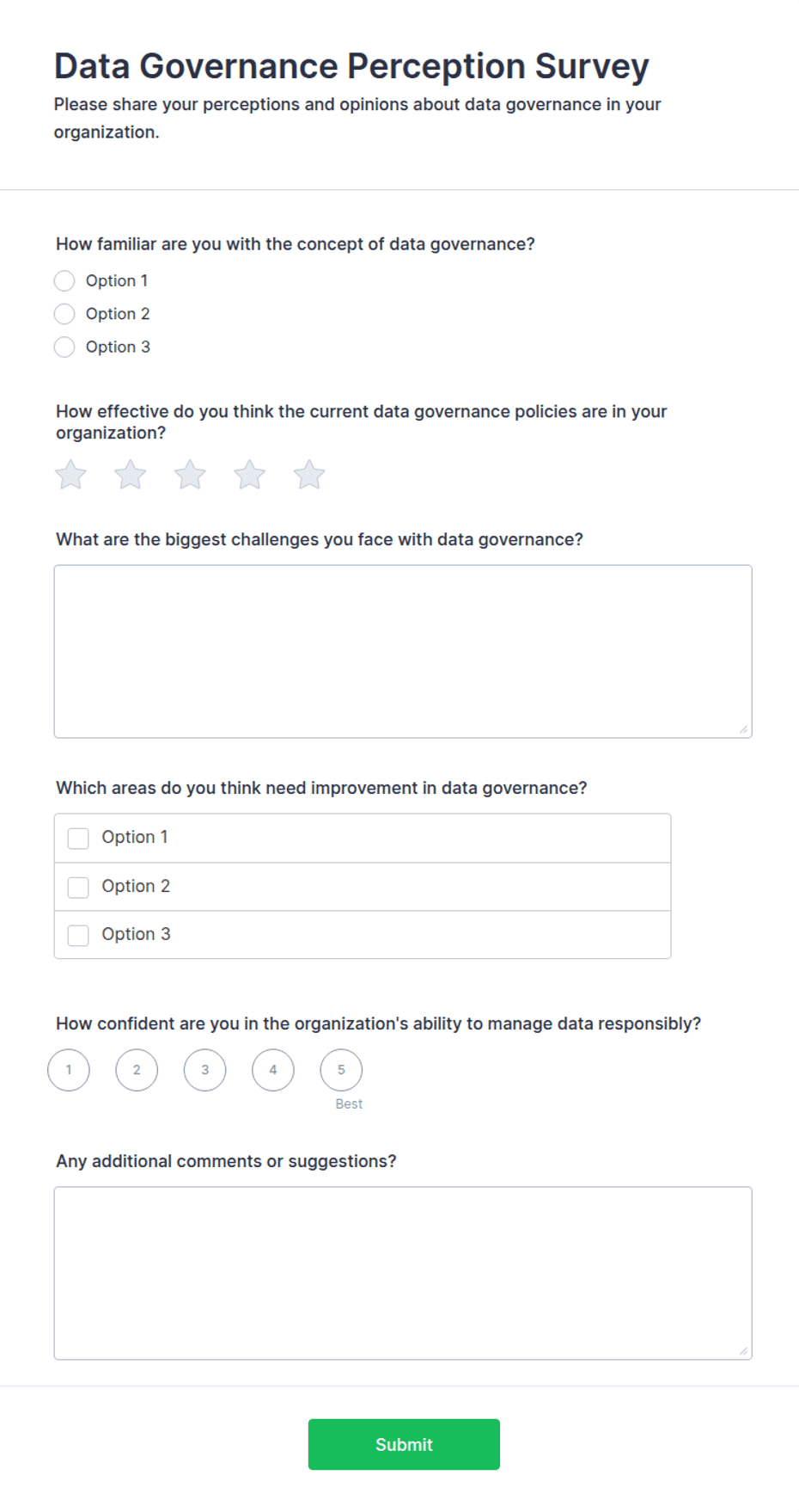 Data Governance Perception Survey Form Template | Jotform