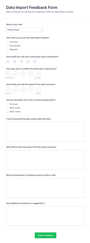 Data Import Feedback Form Template