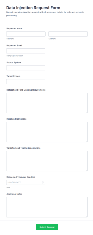Data Injection Request Form Template
