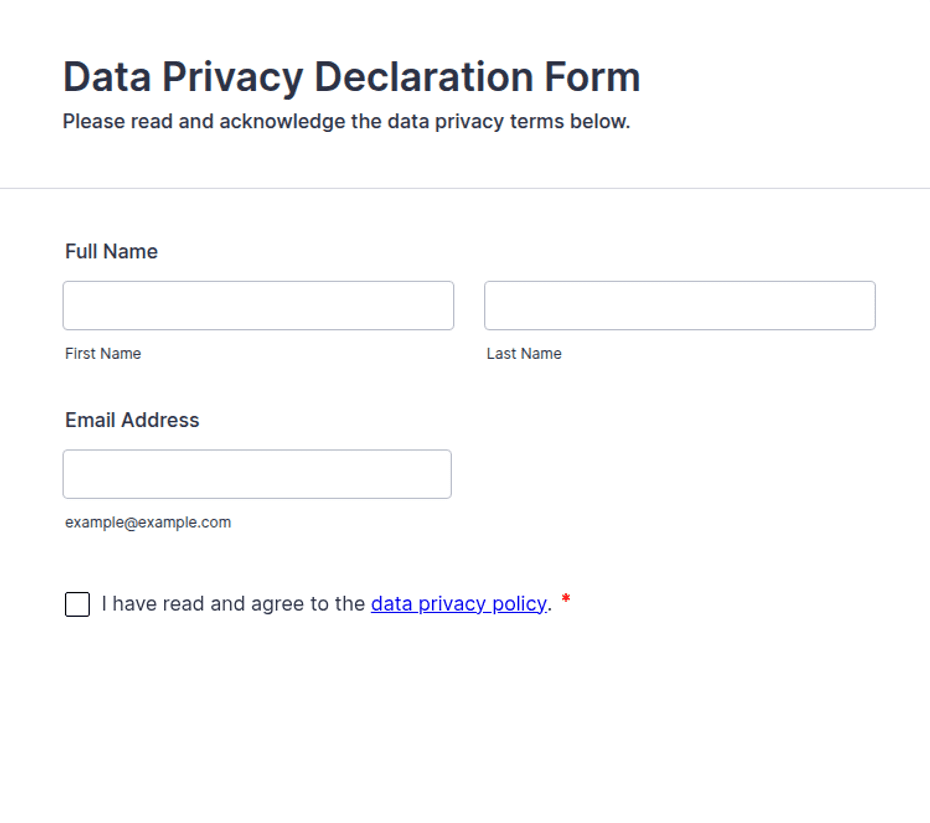 Data Privacy Declaration Form Template | Jotform