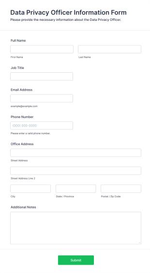 Data Privacy Officer Information Form Template