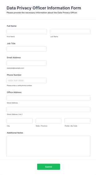 Data Privacy Officer Information Form Template