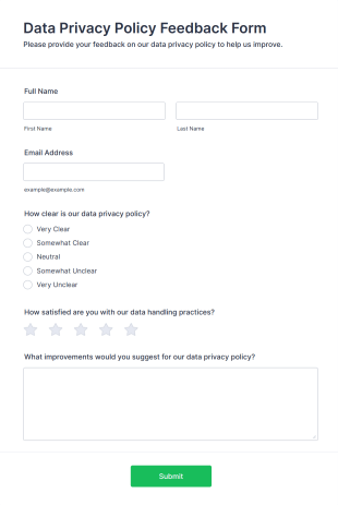 Data Privacy Policy Feedback Form Template
