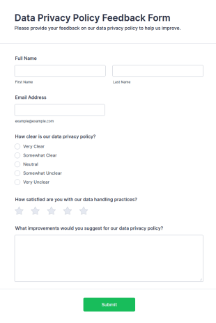 Data Privacy Policy Feedback Form Template
