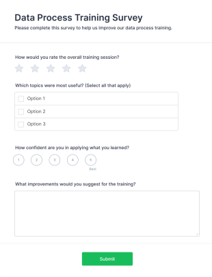 Data Process Training Survey Form Template