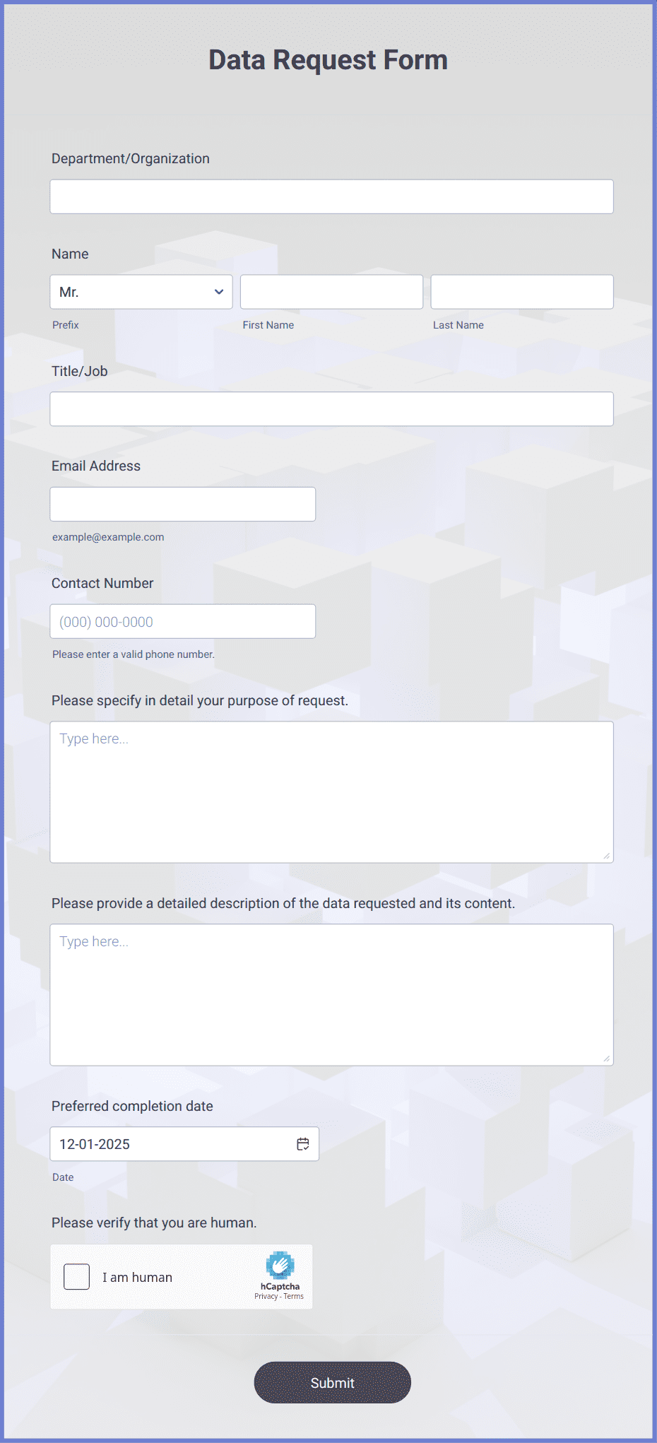 Data Request Form Template | Jotform