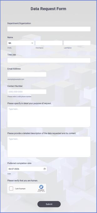 Data Request Form Template