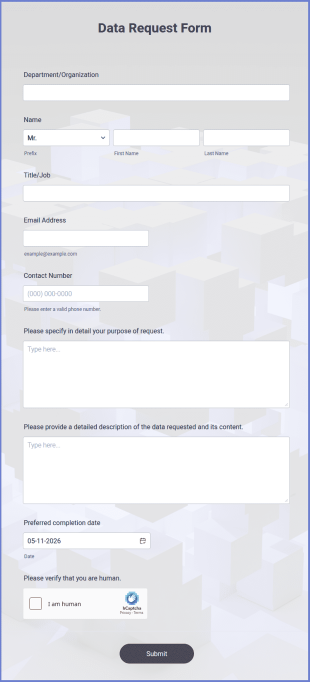Data Request Form Template