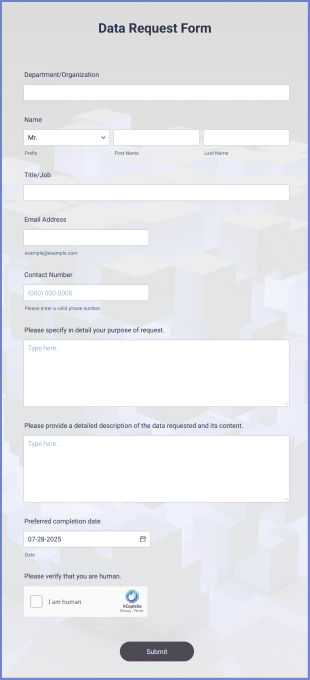 Data Request Form Template