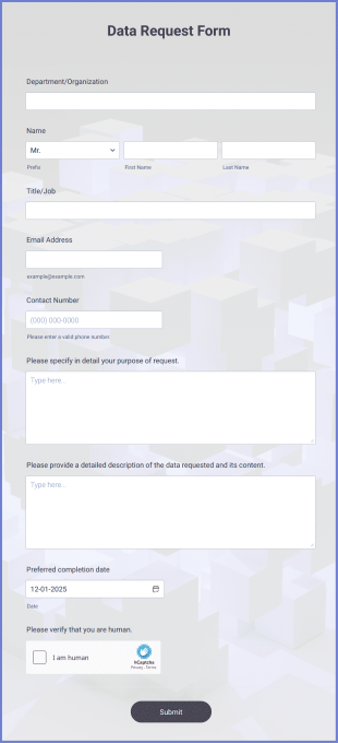 Data Request Form Template