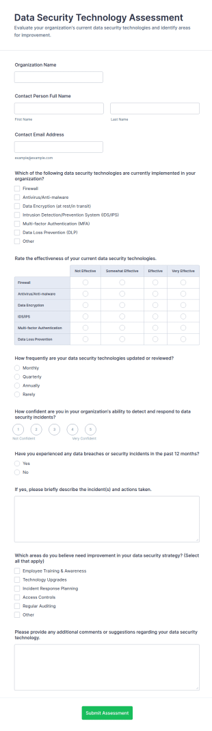 Data Security Technology Assessment Form Template