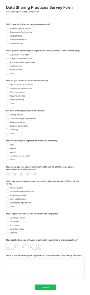 Data Sharing Practices Survey Form Template