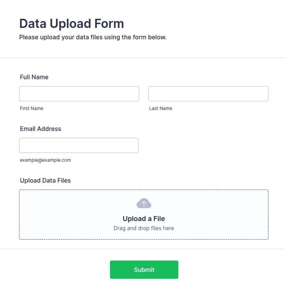 Data Upload Form Template | Jotform