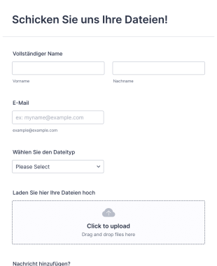 Datei Upload Formular Form Template