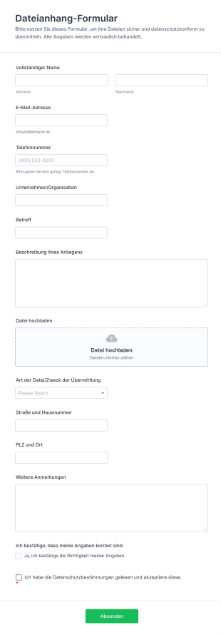 Dateianhang Formular
