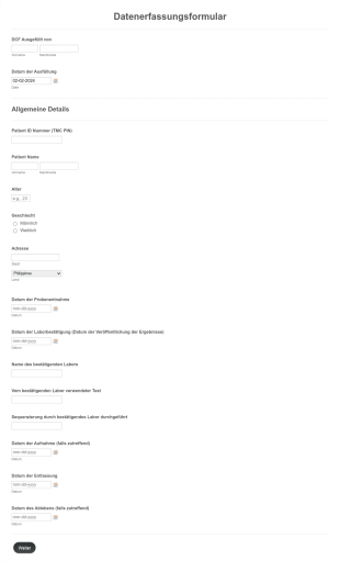 Datenerfassungsformular
