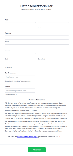Datenschutzformular