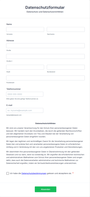 Datenschutzformular