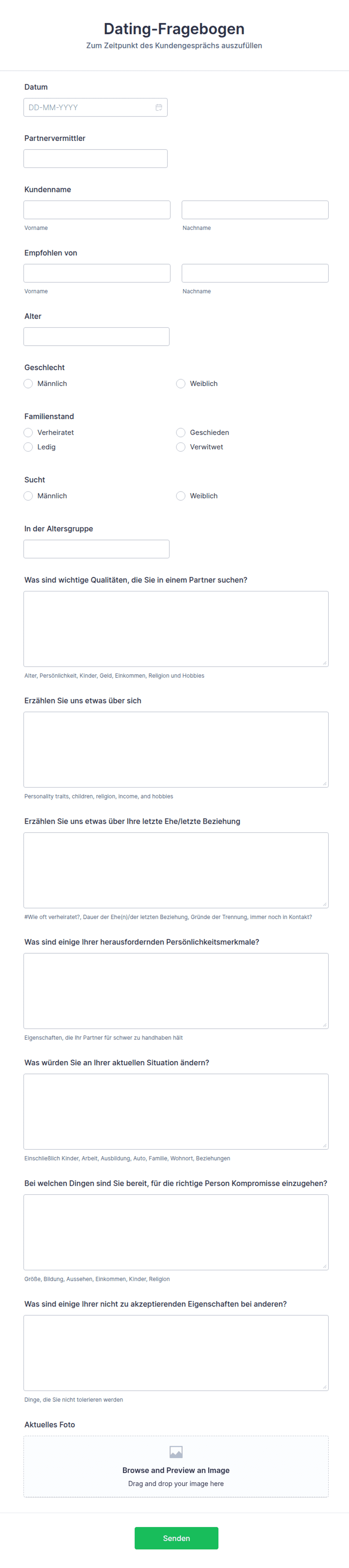 Dating-Fragebogen | Jotform
