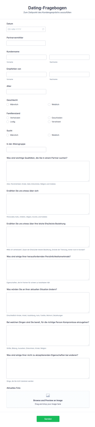 Dating Fragebogen