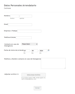 Datos Personales Arrendatario Form Template