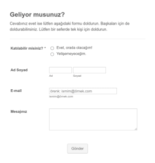 Davet Katılım Form Şablonu