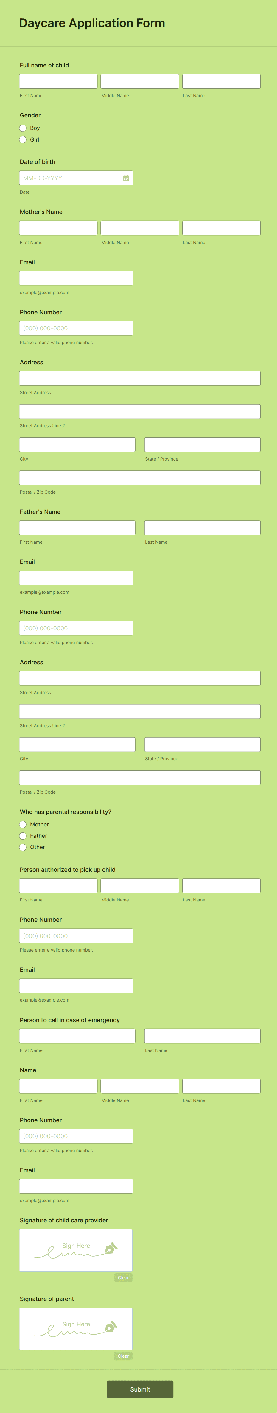 Daycare Application Form Template | Jotform daycare-application-form-template-jotform