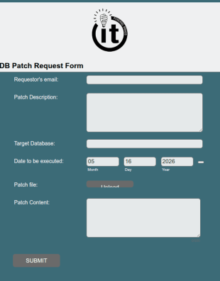 Database Patch Request Form Template