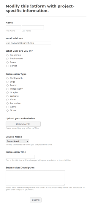 School Project Submission Form Template