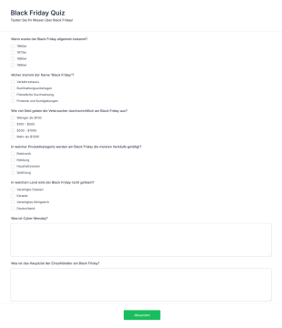 Black Friday Quiz Form Template