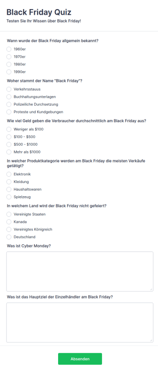 Black Friday Quiz