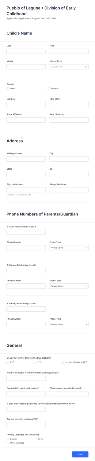 DEC Application 2020 2021 Form Template