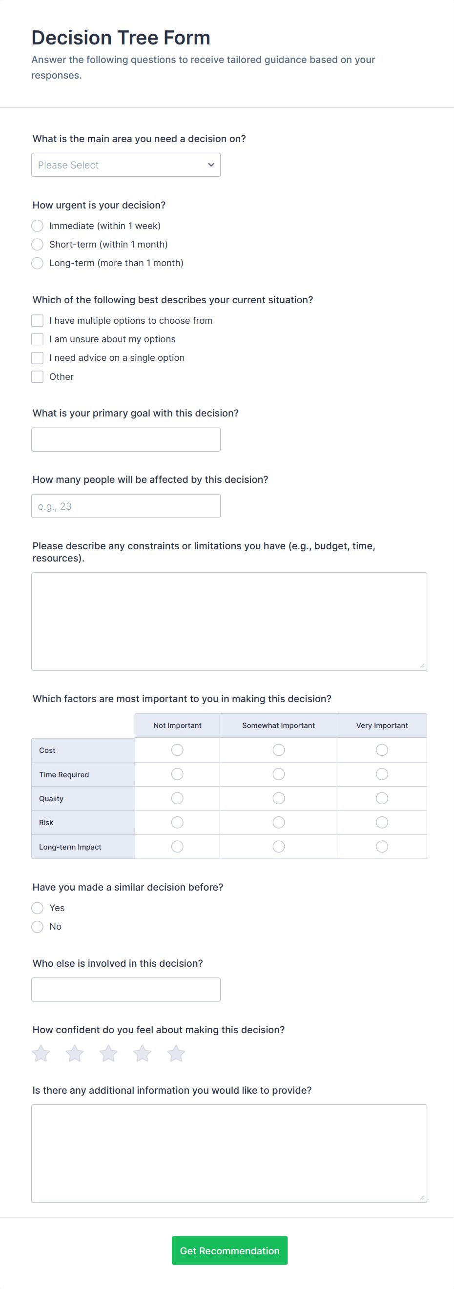 Decision Tree Form Template | Jotform