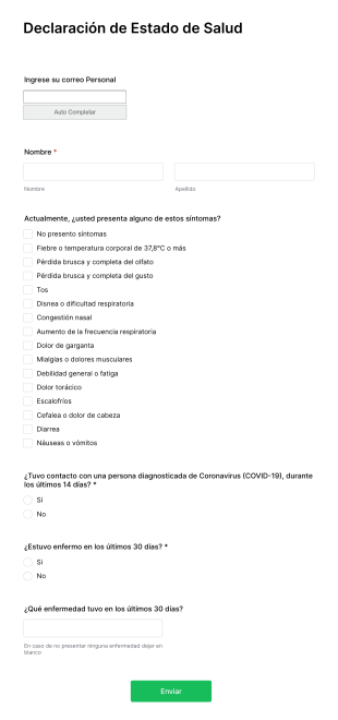 Declaración De Estado De Salud
