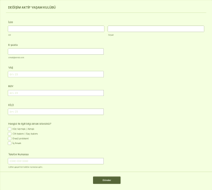 Değişim Aktif Yaşam Kulübü Form Template