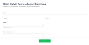 Deine Digitale Business Formel Bewerbung Form Template