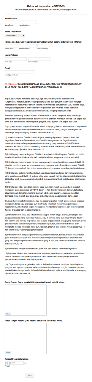 Deklarasi Kepatuhan Saat Covid 19