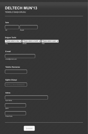 Delege Başvuru Form Template