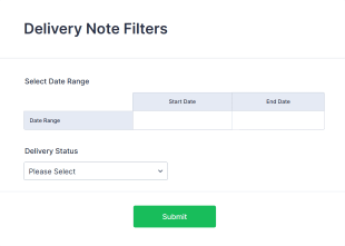 Delivery Note Filters Form Template