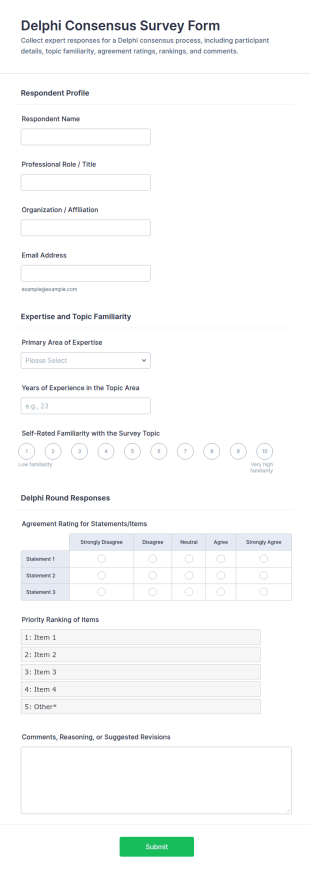 Delphi Consensus Survey Form Template