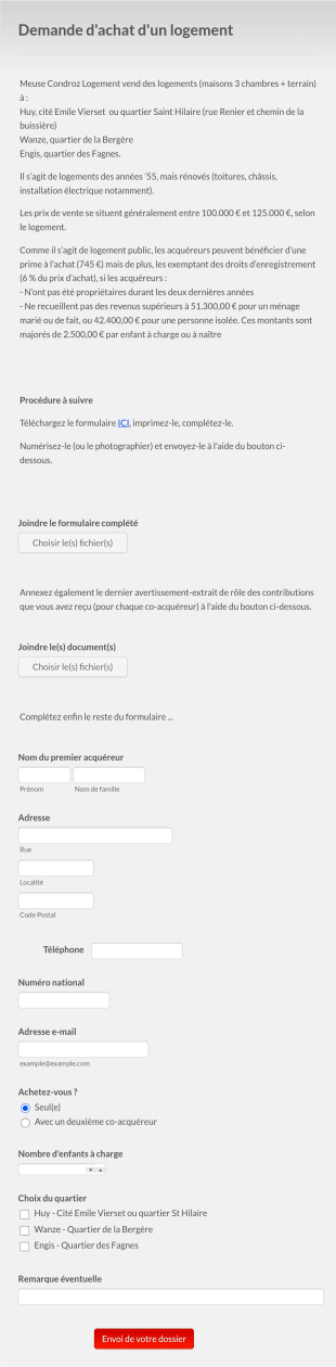 Demande D'achat De Logement