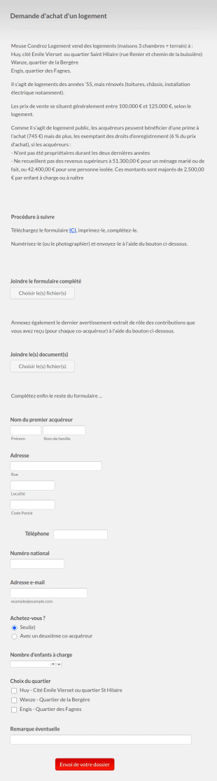Demande D'achat De Logement