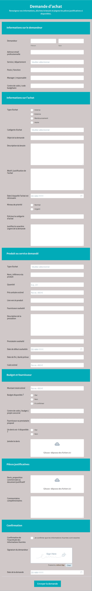 Modèle De Demande D’achat