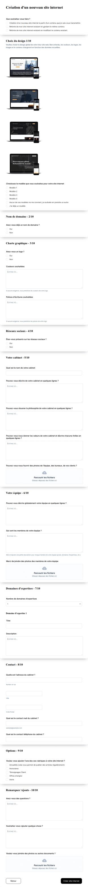 Demande De Creation D’un Nouveau Site Internet