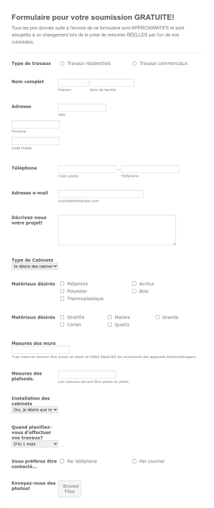 Demande De Devis Meubles De Cuisine Form Template