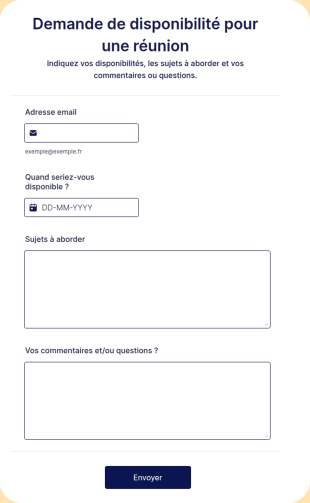 Demande De Disponibilité Pour Une Réunion