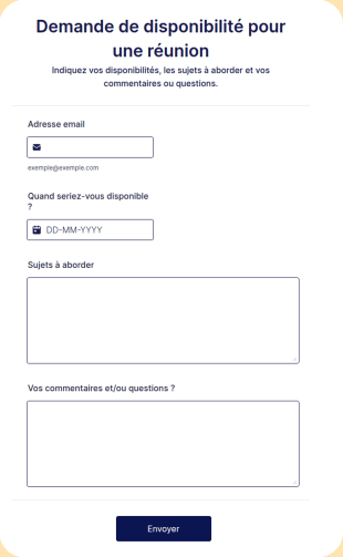 Demande De Disponibilité Pour Une Réunion