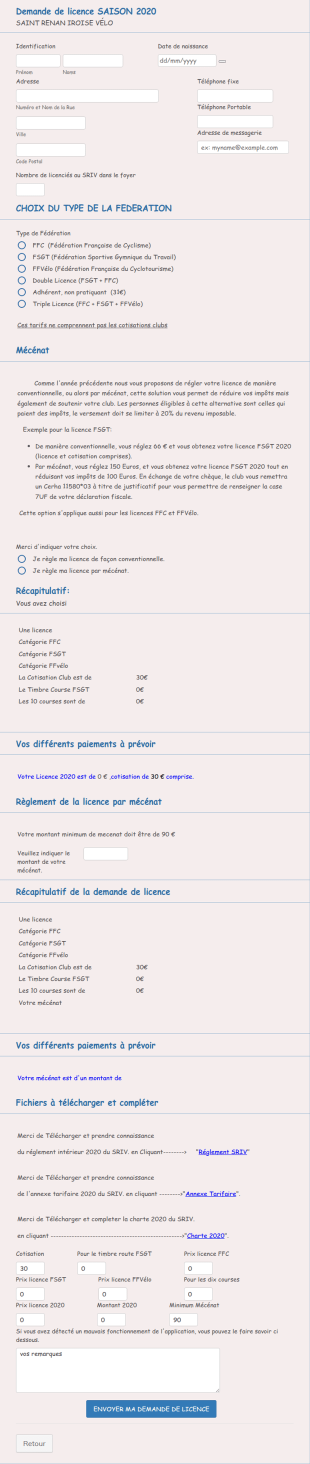 Demande De Licence Sportive Cycliste