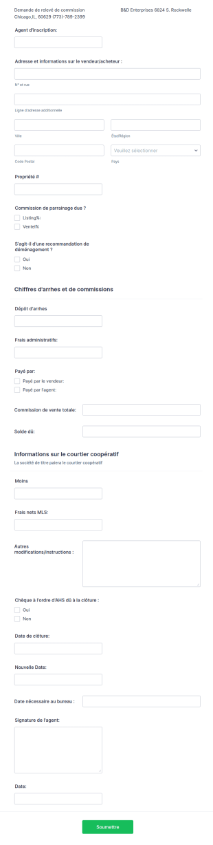 Demande De Relevé De Commission Immobilier