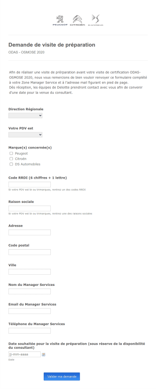 Demande De Visite De Préparation Form Template